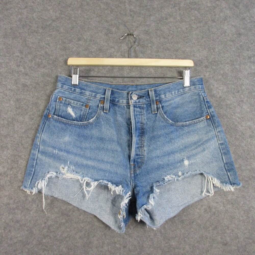 Levi's Light Blue Distressed Jean Shorts